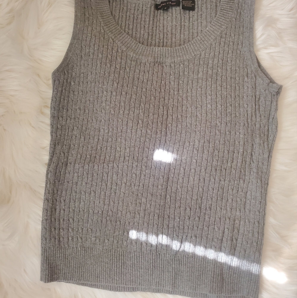Jean Pierre Grey Ribbed Sweater Vest